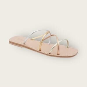 NWB | Splendid | Frankie Leather Criss-Cross Slide Sandals | Metalic | Various